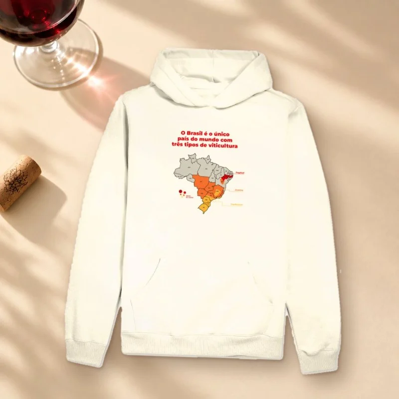 Hoodie Moletom Mapa - Brasil de Vinhos - Hoodie Moletom