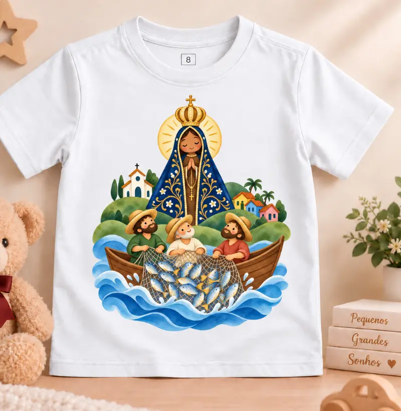 O Primeiro Milagre de Nossa Senhora Aparecida - Baby - Camiseta Infantil