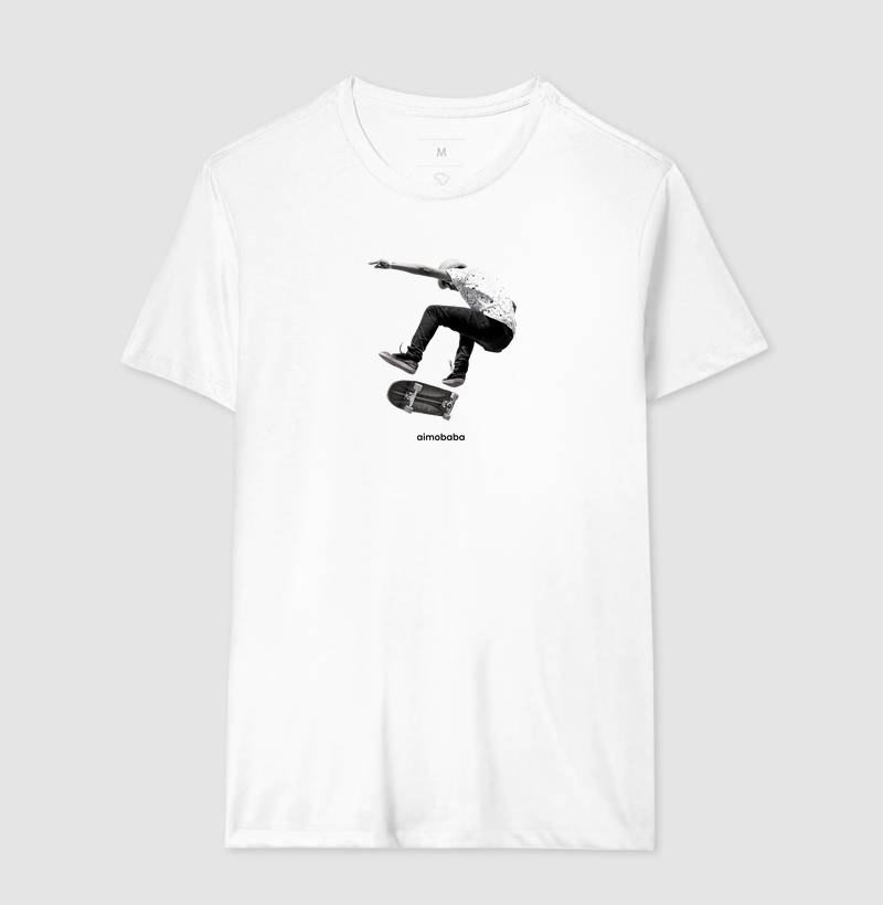 Camiseta Aimobaba Skate J3 masculina branca
