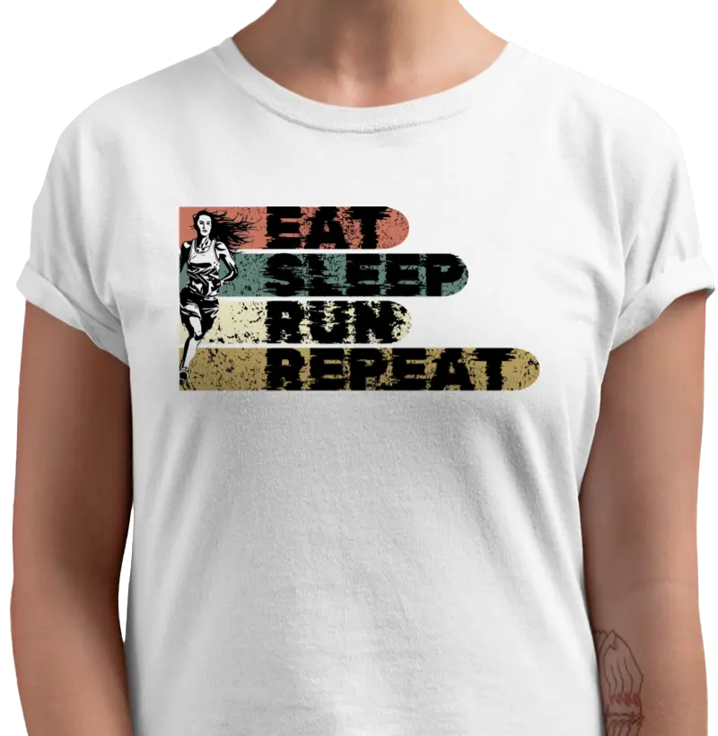 Eat Sleep Run Repeat Vintage Feminino