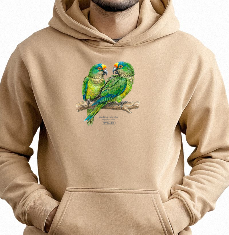 Traços Alados - Jandaia-coquinho - Moletom Hoodie