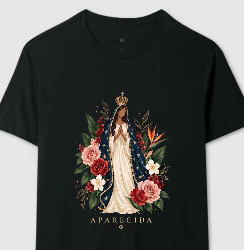 Aparecida em Flores - Camiseta