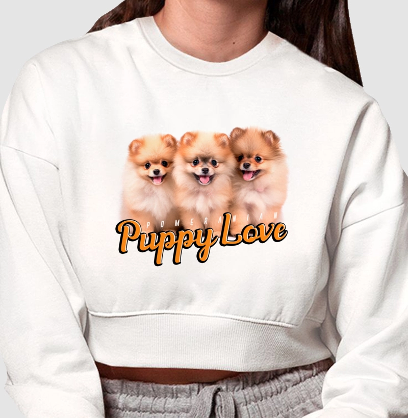 Moletom Cropped Pomerania Puppy Love