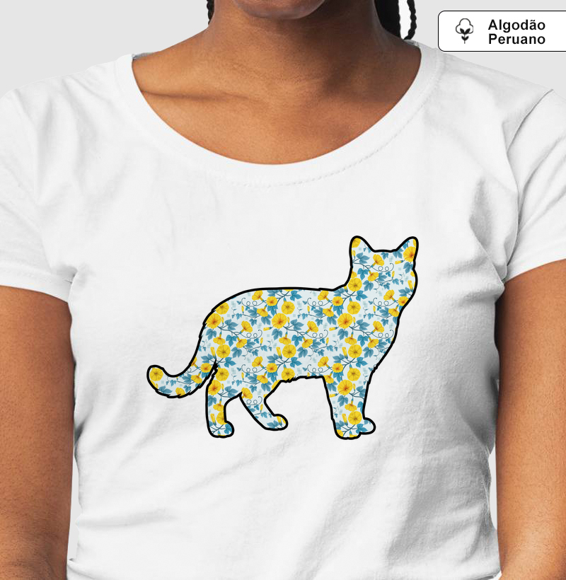 Camiseta American Shorthair Floral - Pelo & Pano