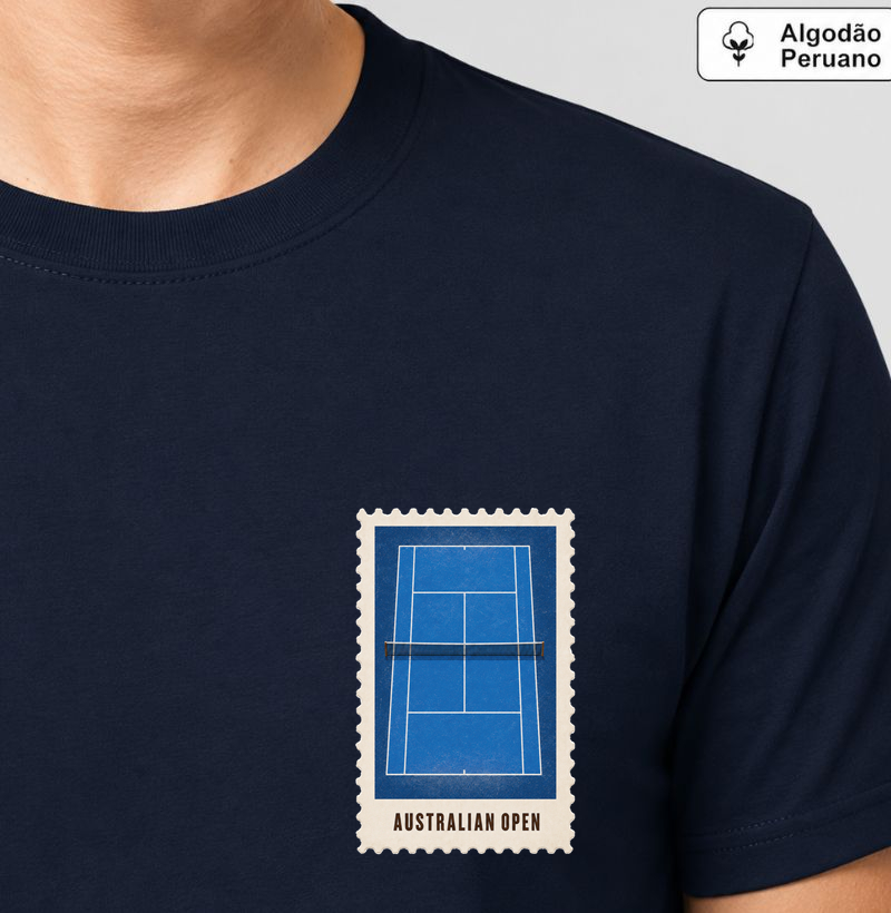 Camiseta Peruano Selo Australian Open - Camiseta Algodão Peruano
