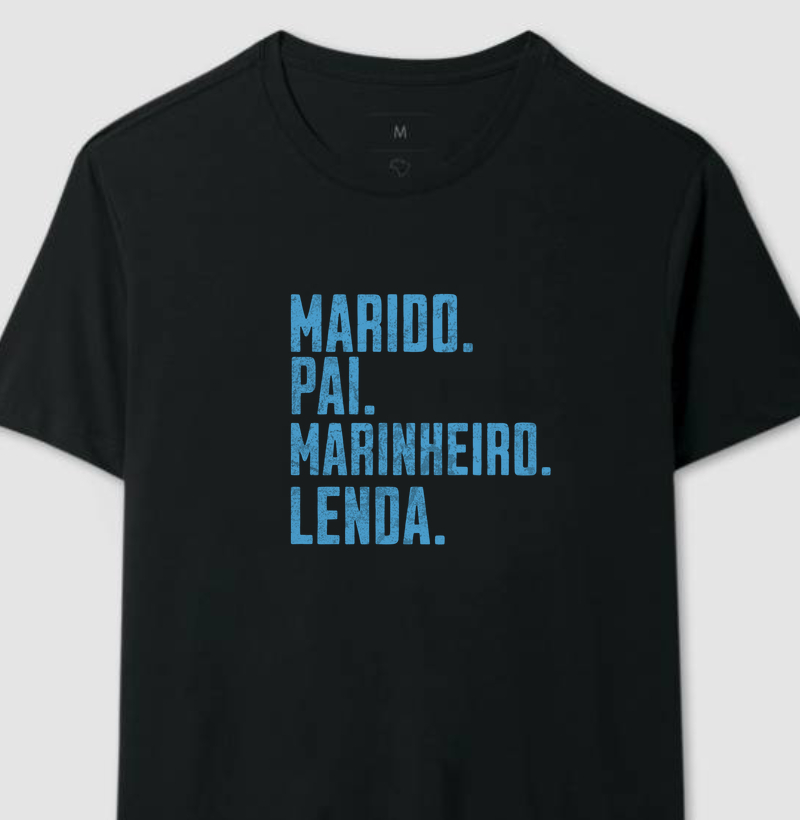 Camiseta de dia dos pais - Marido Pai Marinheiro Lenda - Algodão 30.1