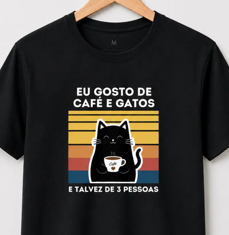 Eu gosto de café e gatos, e talvez de 3 pessoas