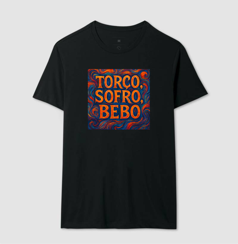 camiseta torço, sofro, bebo