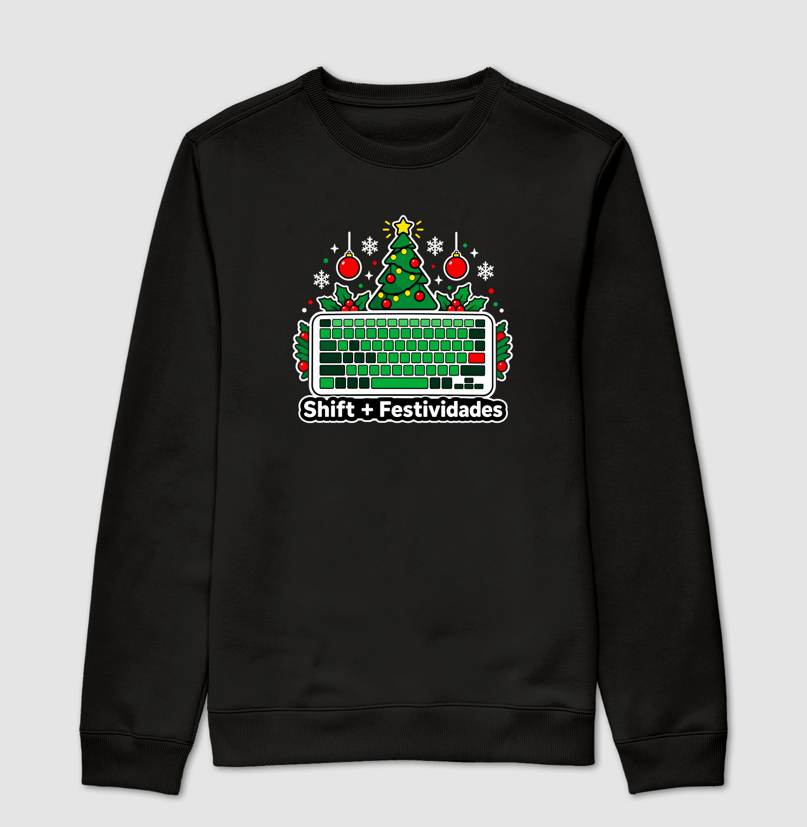 Shift + Festividades – Teclado de Natal - Suéter Moletom