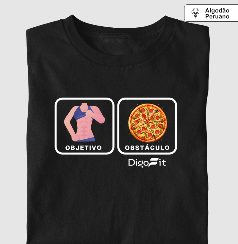 CAMISETA ALGODÃO PERUANO ACADEMIA OBJETIVO X OBSTÁCULO