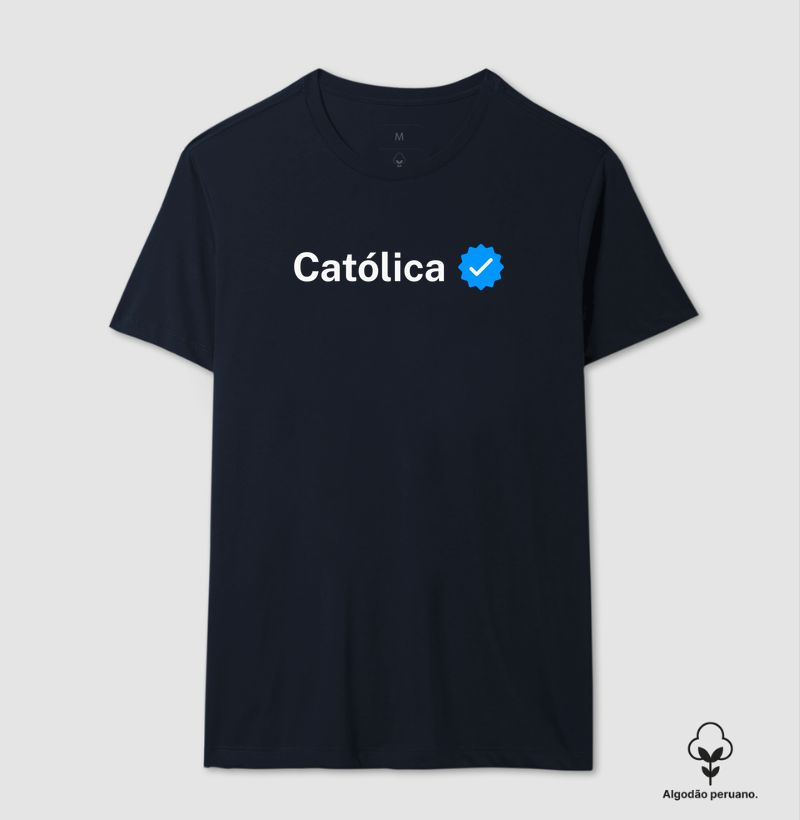 Camiseta Algodão Peruano Católica Verificado
