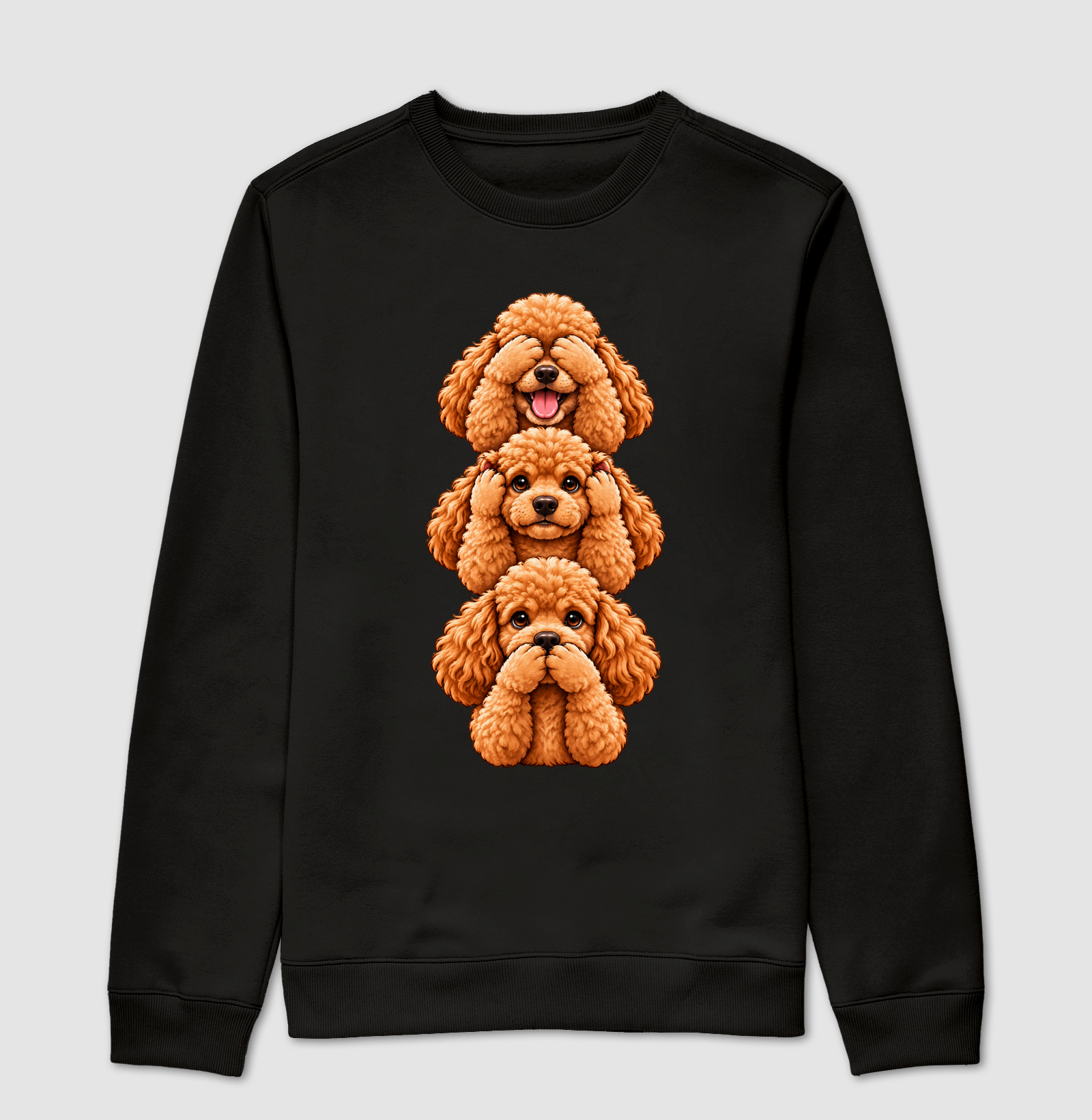 Ver, ouvir e falar versão Poodle - Suéter Moletom
