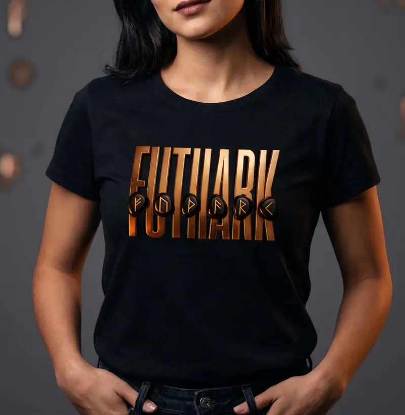 Camiseta Futhark Dourado Runas