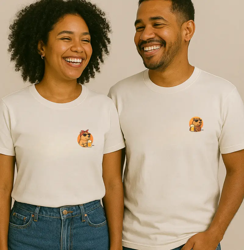 Kit Camiseta Casal capivara