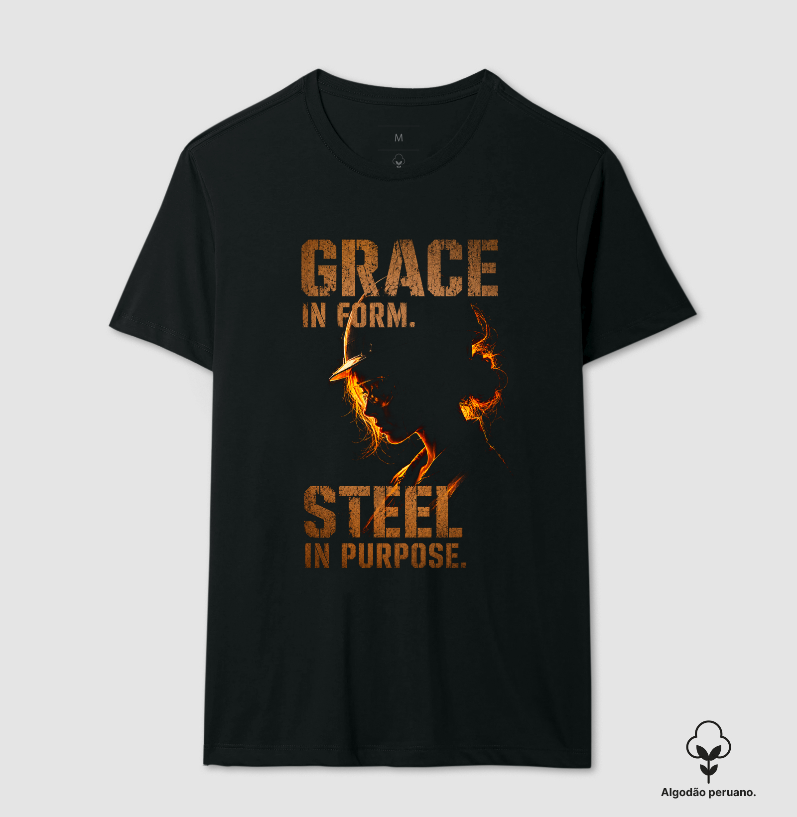 Grace & Steel in Purpose branca  - Camiseta Algodão Peruano