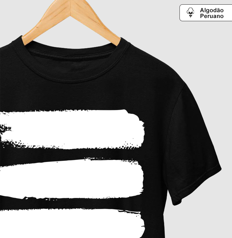  Camiseta Algodão Peruano - Preto e Branco