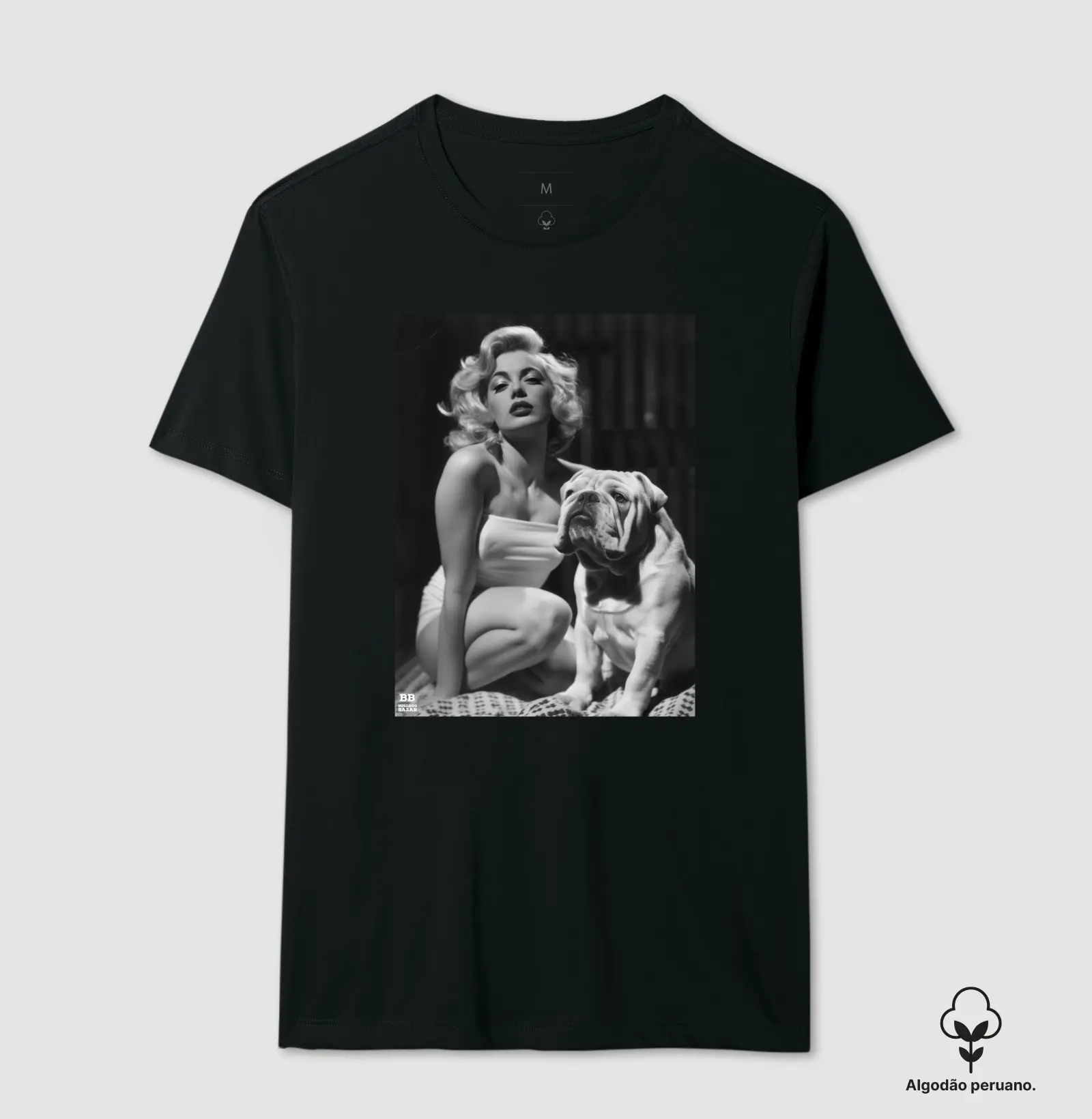 Camiseta Premium Bulldog Inglês "Pin Up"