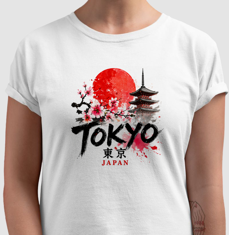 Camiseta Tokyo em flores