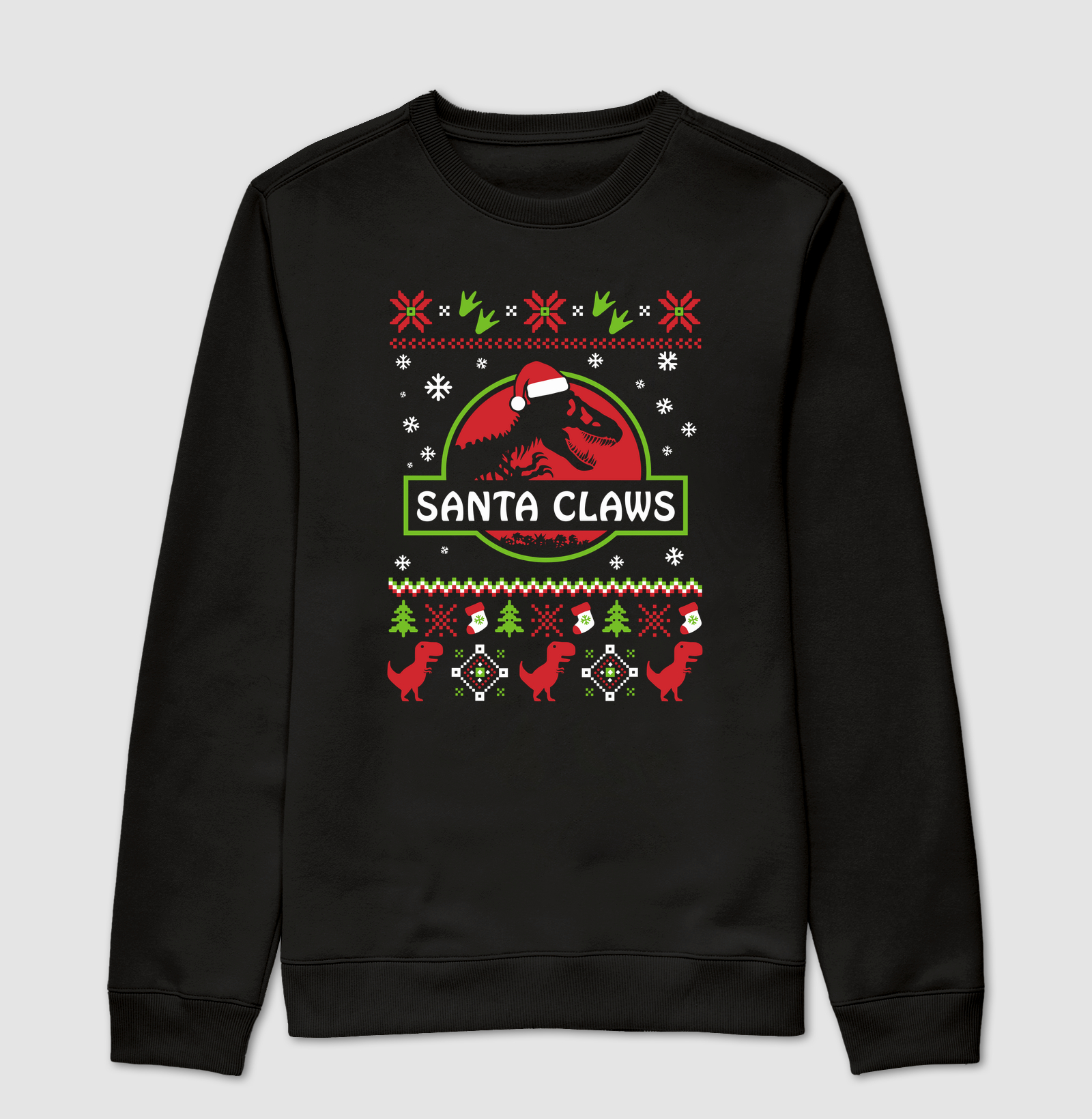 Santa Claws — T-Rex de Natal - Suéter Moletom