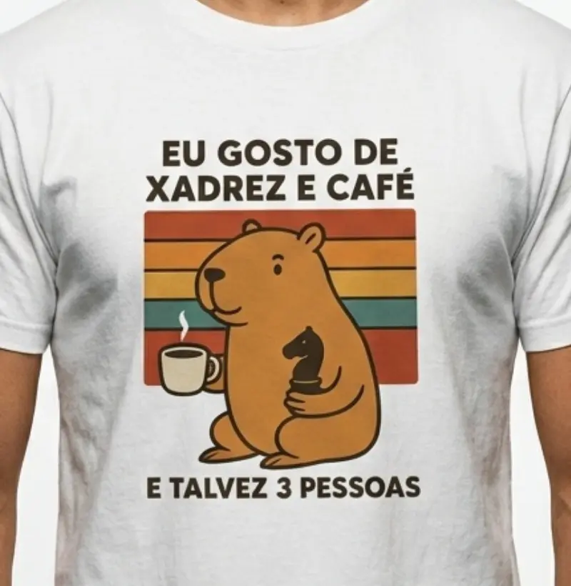 Eu gosto de xadrez e café e talvez 3 pessoas