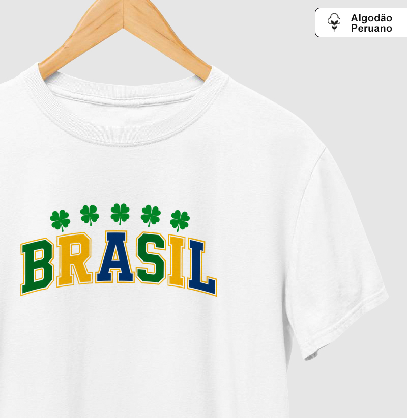 Camiseta Brasil Cores - Camiseta Algodão Peruano