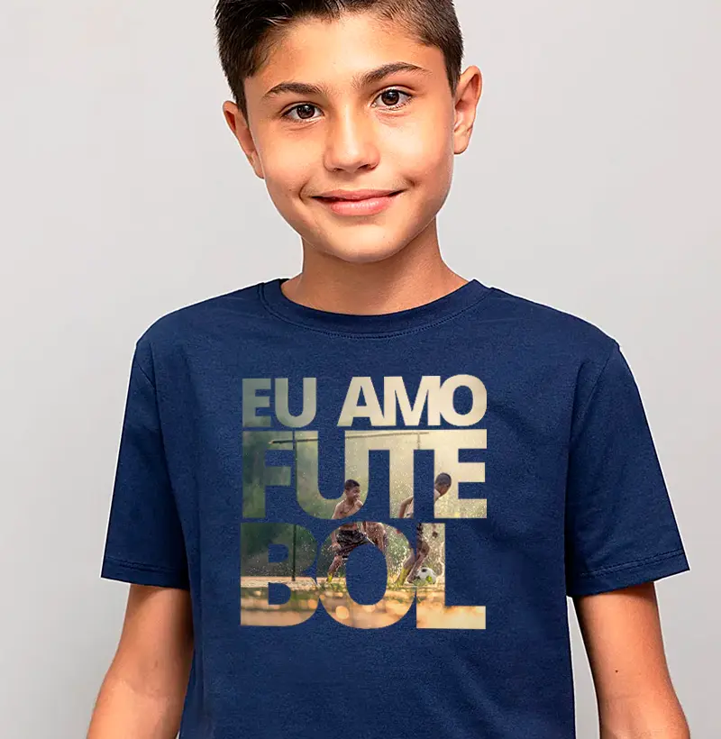 Camiseta Eu Amo Futebol - Kids