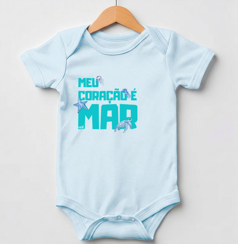 Meu coração é mar - Body Infantil