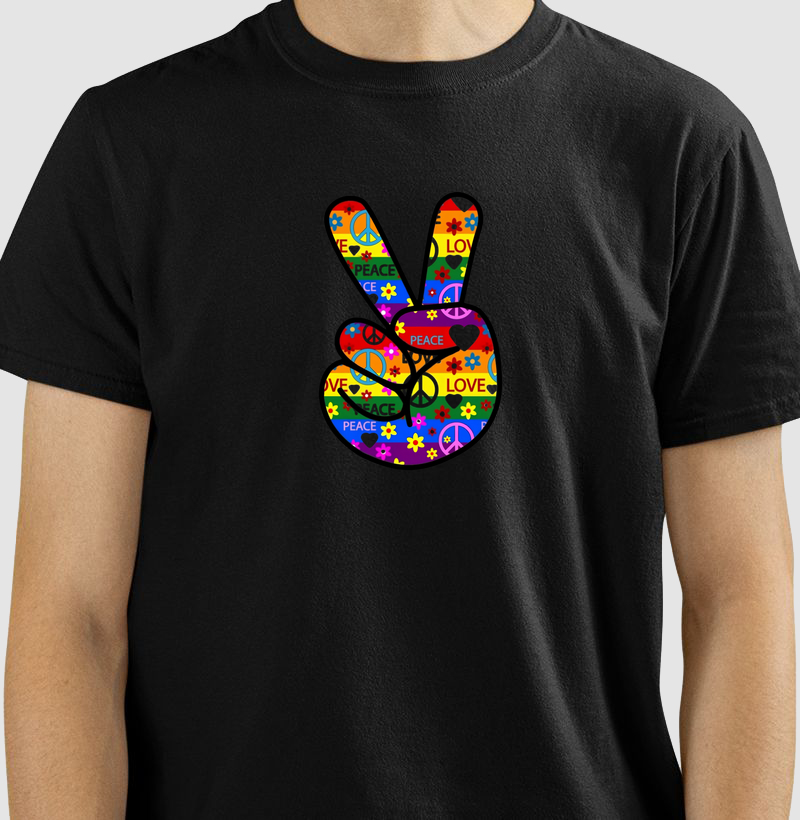 Camiseta Paz e Amor Retro