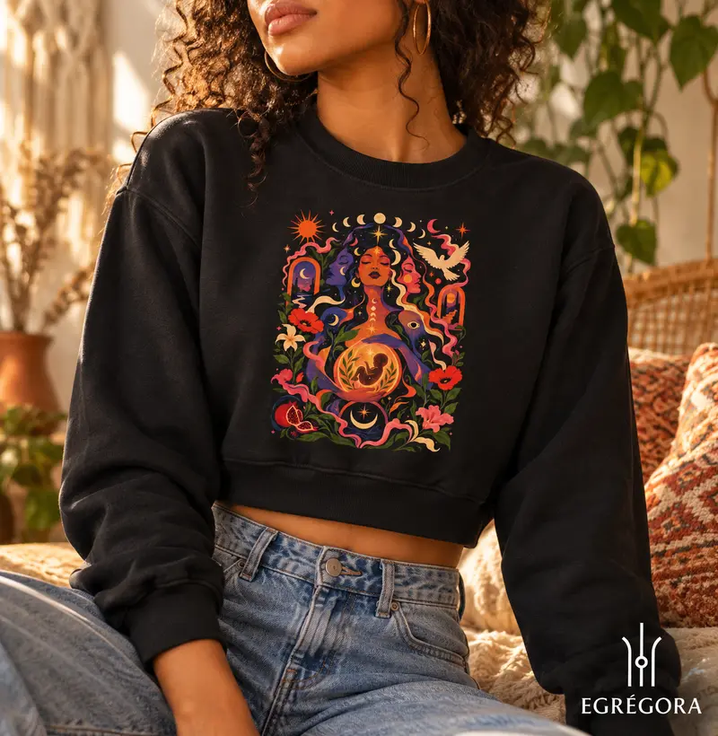 Essência do Feminino Sagrado - Cropped Moletom