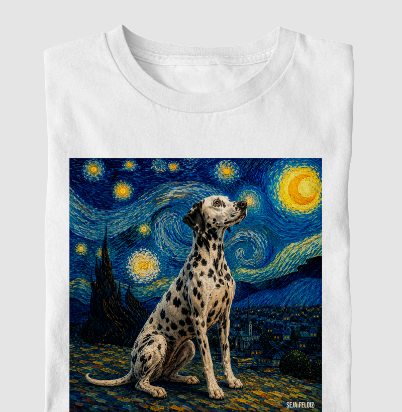 Dálmata Estrelado 🌙✨🐾 - Camiseta Infantil