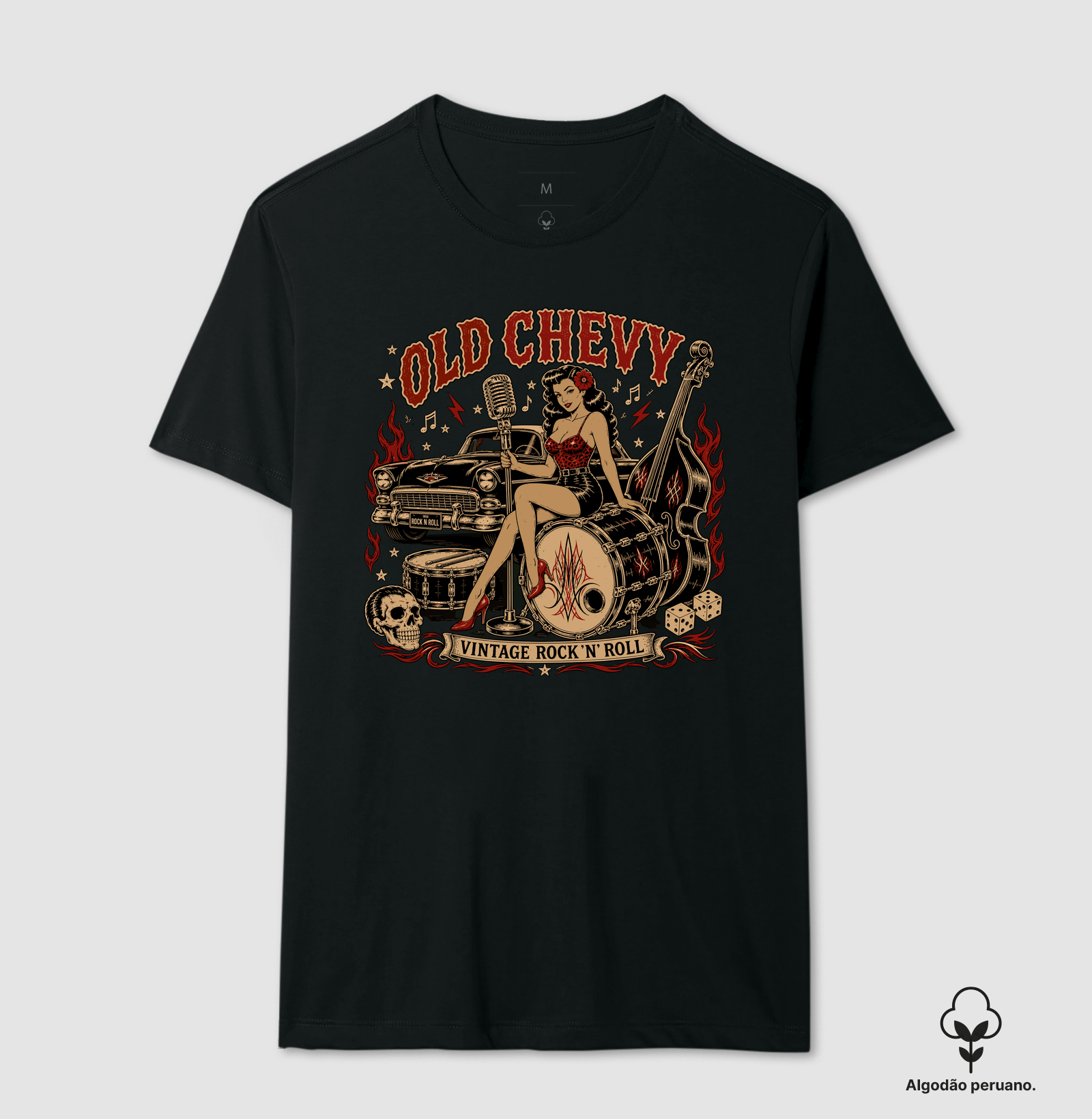 Garage Queen | Rebel Culture - Old Chevy - Camiseta Algodão Peruano