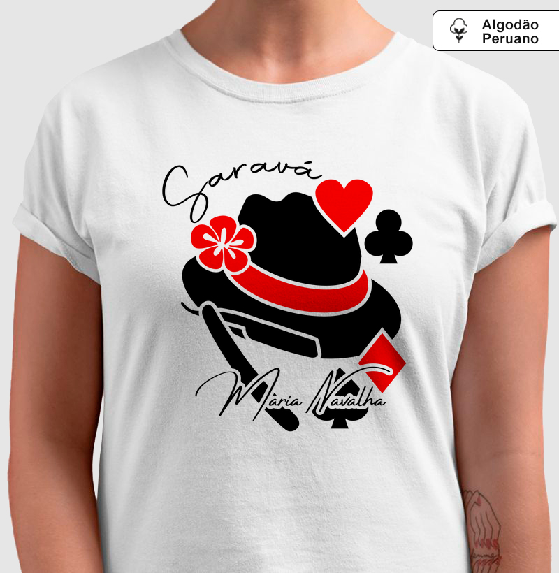 Camiseta Saravá Maria navalha - Algodão Peruano