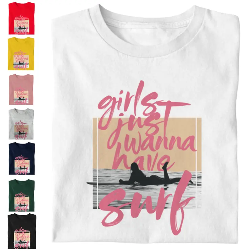 Camiseta Girl Just Wanna Have Surf - Para celebrar a liberdade da mulher e do mar | Camisetas Falam