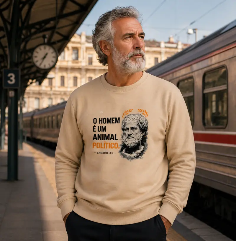 Suéter Moletom Filosofia de Aristóteles "o homem é um animal político"