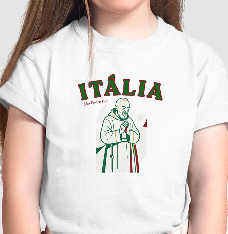 Camiseta Infantil Itália São Padre Pio