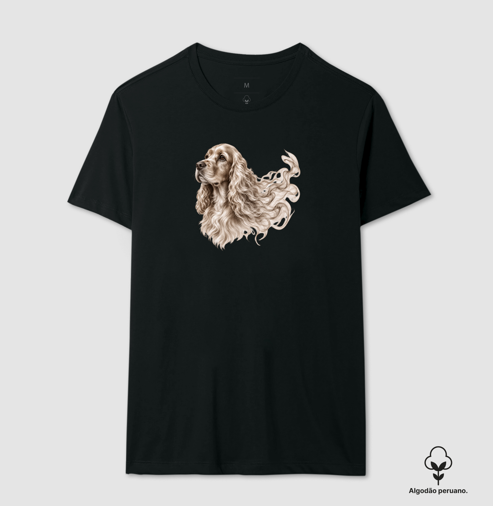 Cachorro se Desfazendo em Fumaça - Camiseta Algodão Peruano