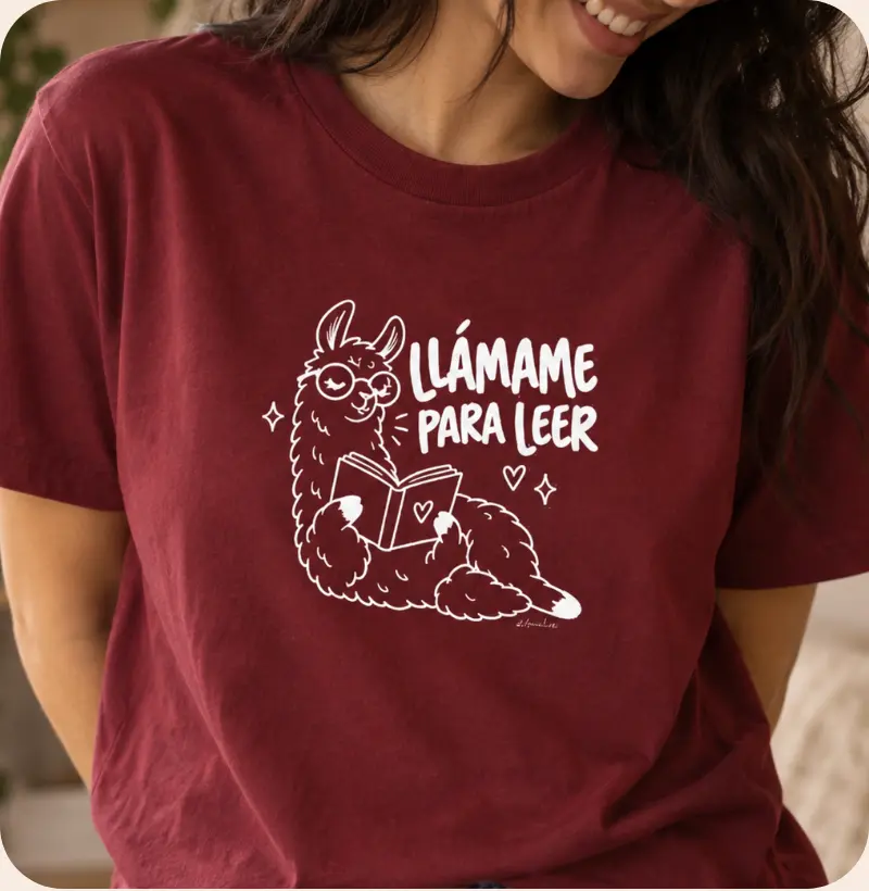 Camiseta Llámame para Leer — Lhama Leitora
