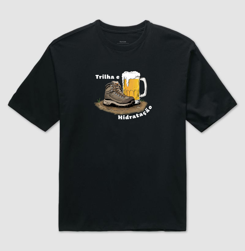 Camiseta trilha e hidratação