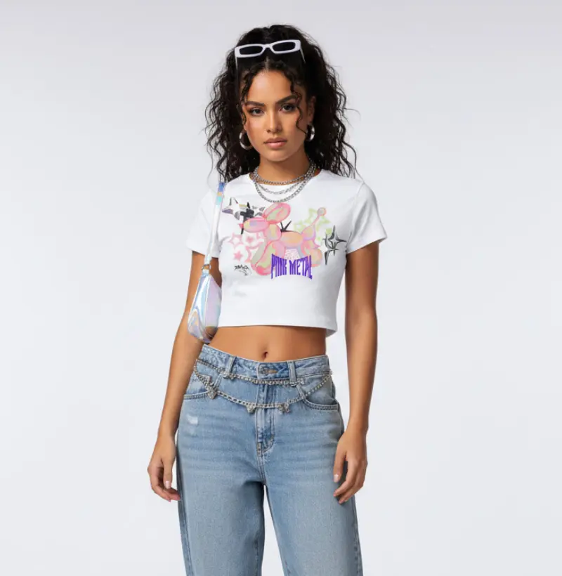 Cami Cropped — Pink Metal