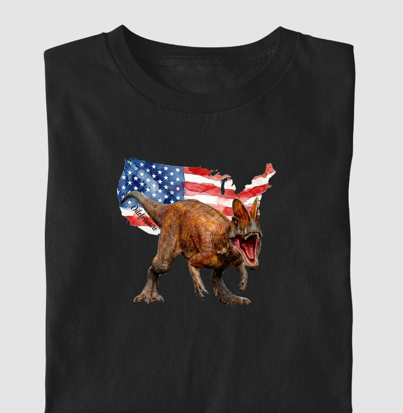 Camiseta Dinossauro Dilofossauro EUA Algodão Premium Dinoloco     