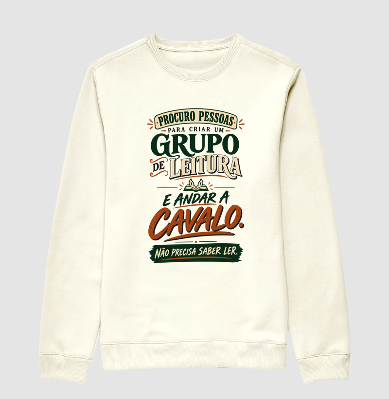 Procuro pessoas para criar um grupo de leitura e andar a cavalo. Não precisa saber ler.