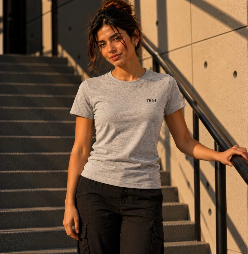 TRM Timeless Tee Feminina Mescla Black Logo - Camiseta