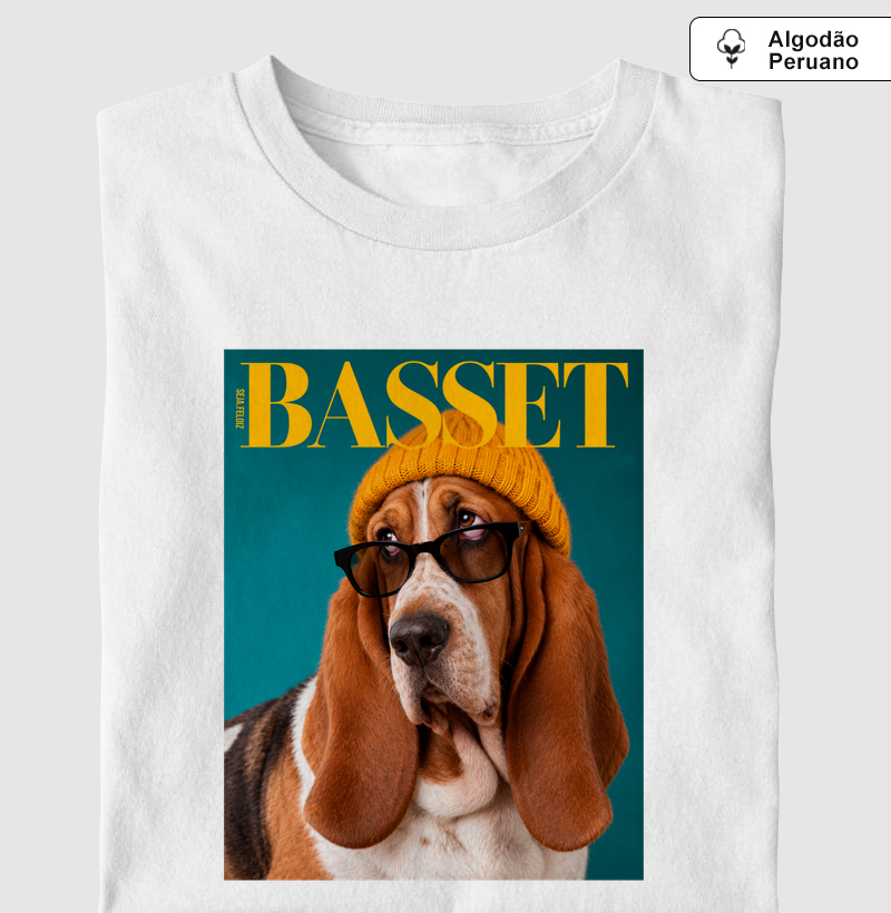📰🤎 Basset Revista ✨🕶️ - Camiseta Algodão Peruano