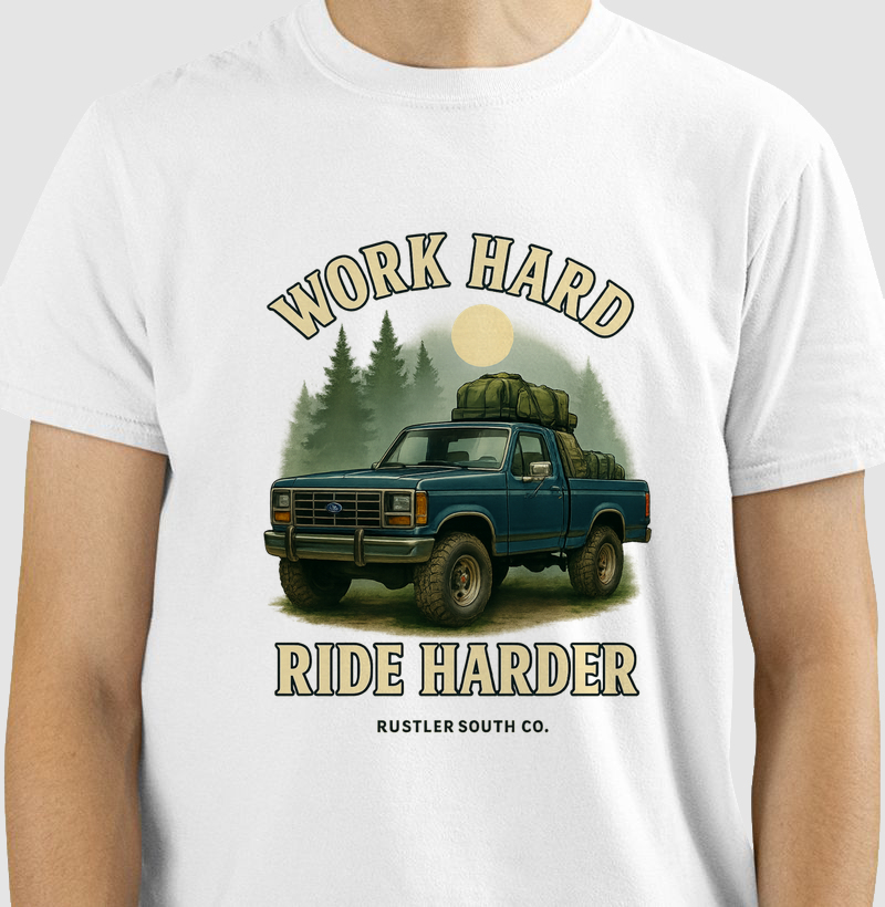 Camiseta Country Masculina – F150 Work Hard Truck Style