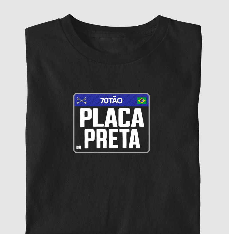 Placa Preta 70tão - Estampa Menor
