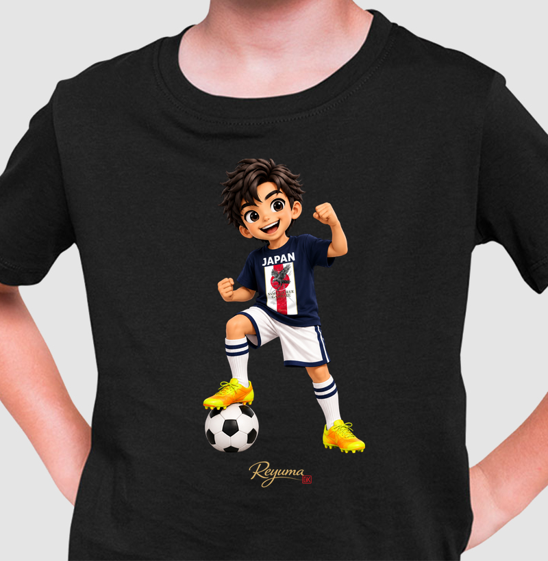 Camiseta Infantil, Menino, Menina, Juvenil Futebol "Samurai Blue" - Algodão 100%  - Camiseta Infantil