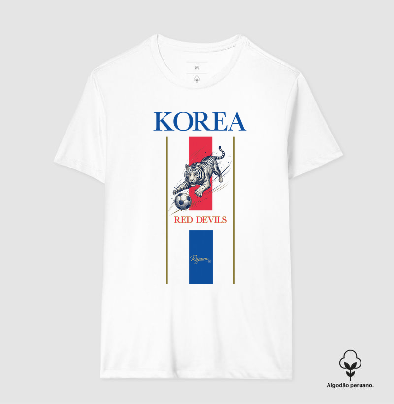 Camiseta Masculina, Feminina, Babylook e Unissex Futebol “Korea Red Devils” - Algodão Peruano 