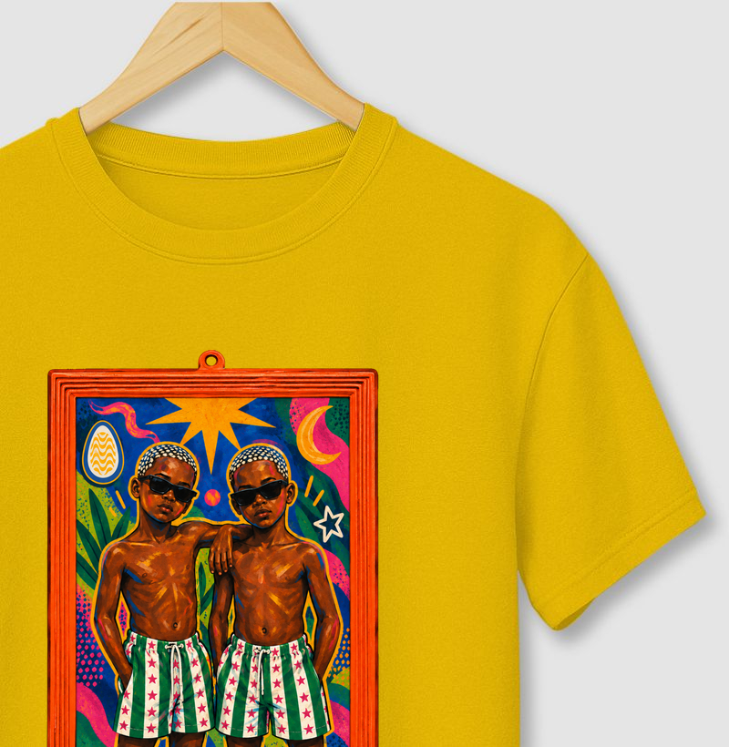 Camiseta São Cosme e Damião Moldura Espelho