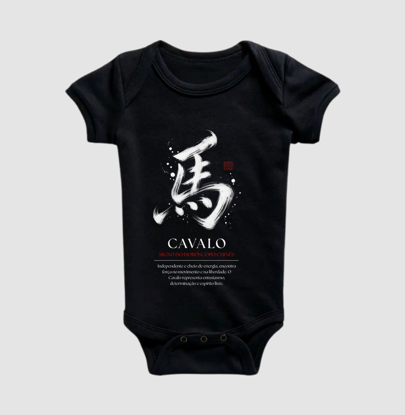 Cavalo Kanji - Horóscopo Chinês - Body Infantil