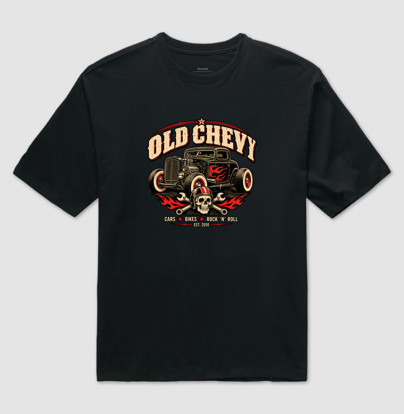 Hot Rod Reaper | Road Rebels - Old Chevy - Camiseta Oversized